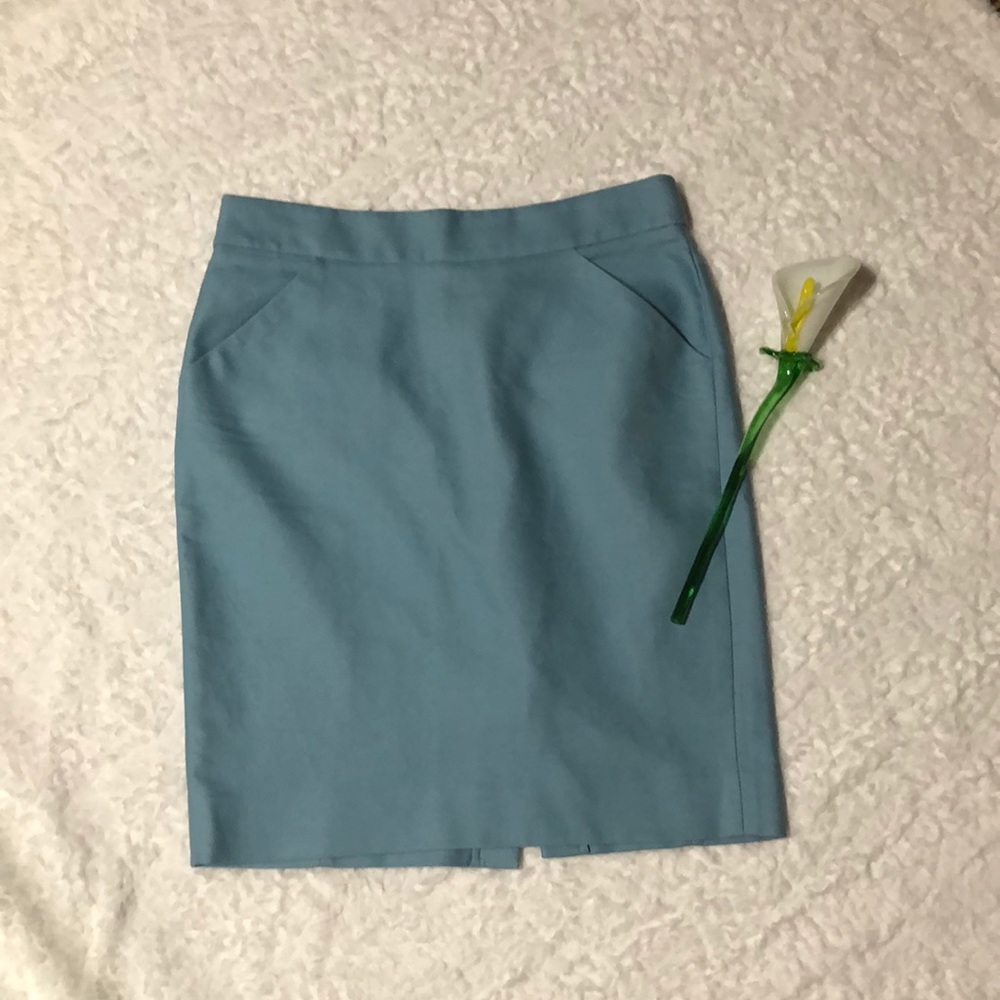 J Crew Tiffany Blue Pencil Skirt